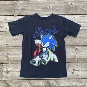 Vintage Nintendo Sonic The Hedgehog Graphic T Shirt Black